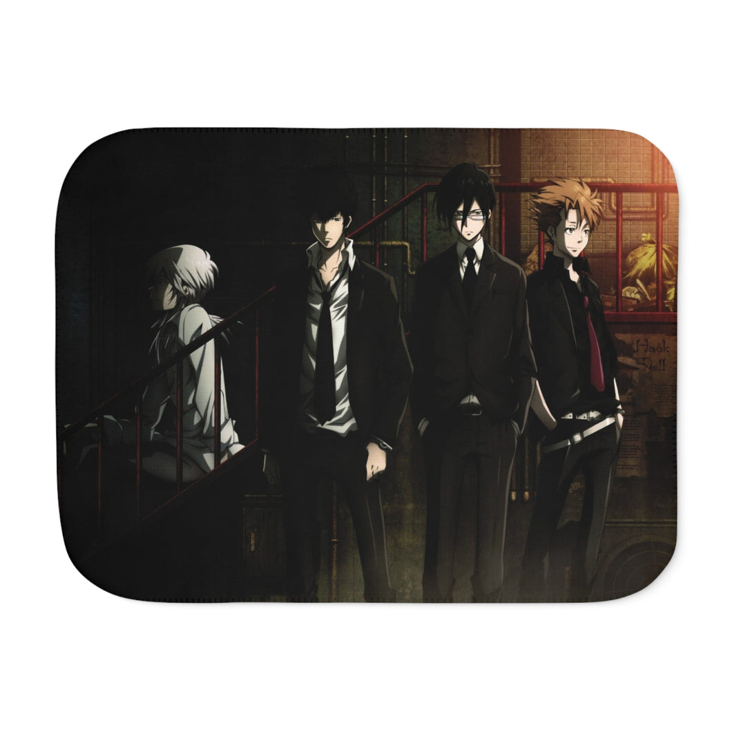 Psycho-Pass Inspecters and a villain Sherpa Blanket