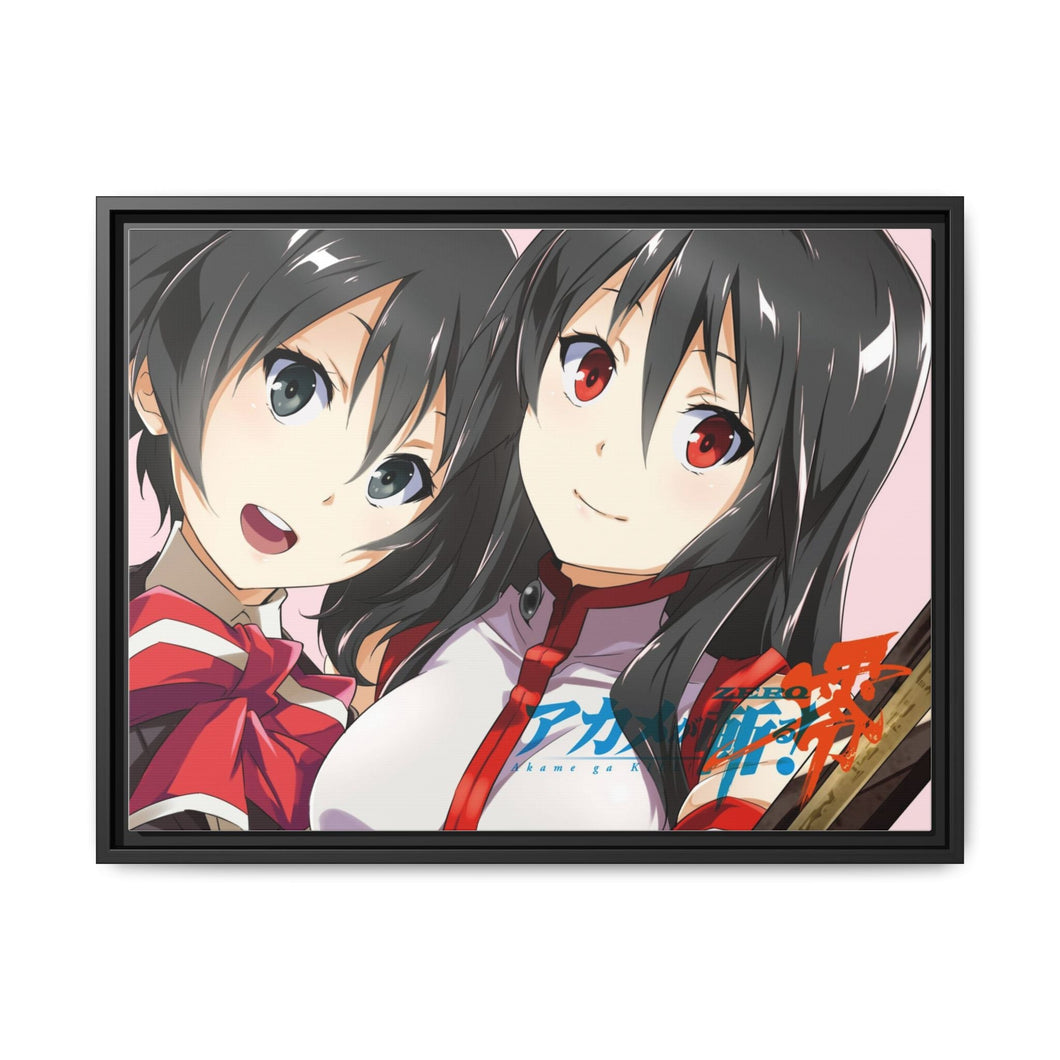 Akame and Kurome Canvas Framed Art Print