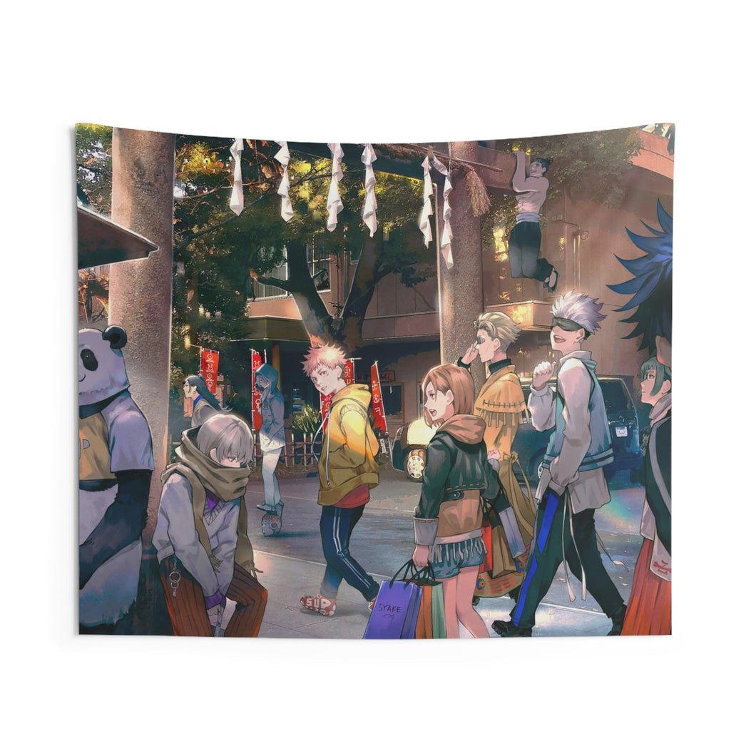 Jujutsu Kaisen Megumi Fushiguro, Nobara Kugisaki, Kento Nanami, Toge Inumaki, Maki Zenin Indoor Wall Tapestry