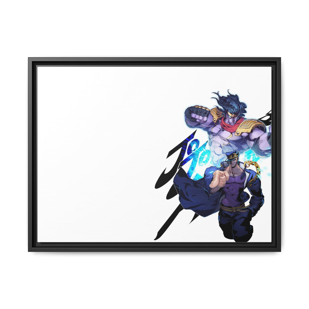 Jotaro Kujo and Star Platinum Canvas Framed Art Print