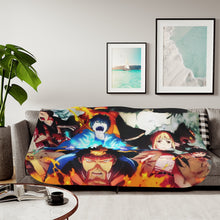 Load image into Gallery viewer, Blue Exorcist Rin Okumura, Yukio Okumura, Kuro, Shura Kirigakure, Shiemi Moriyama Sherpa Blanket
