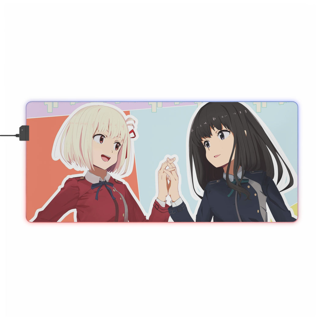 Lycoris Recoil Takina Inoue, Chisato Nishikigi RGB LED Mouse Pad (Desk Mat)