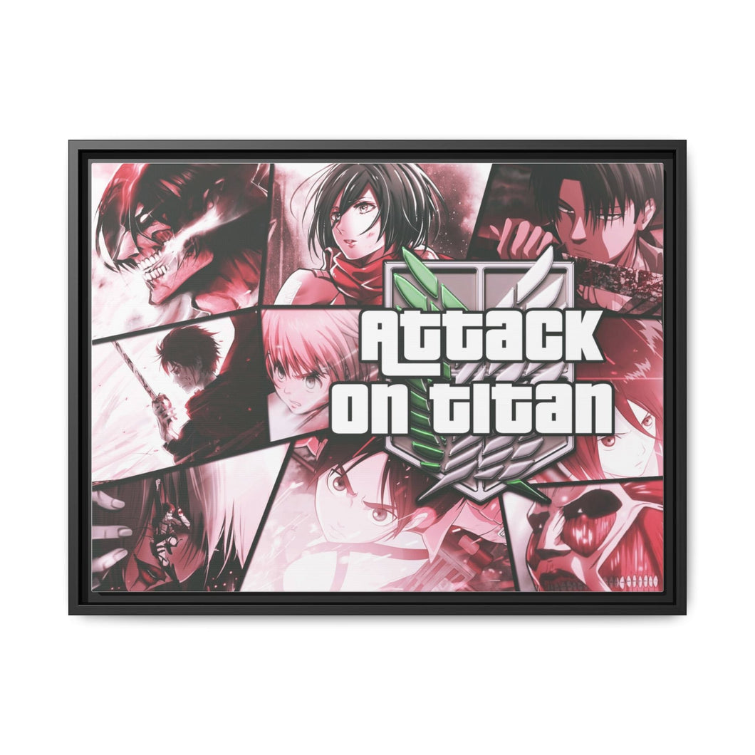 Anime Attack On Titan Canvas Framed Art Print