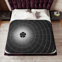 Load image into Gallery viewer, Black Clover : 5 Leaf Clover Demon Sherpa Blanket
