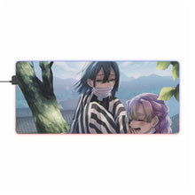 Load image into Gallery viewer, Mitsuri Kanroji Obanai Iguro RGB LED Mouse Pad (Desk Mat)
