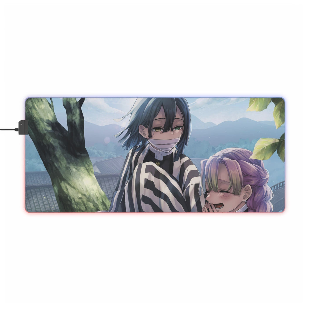 Mitsuri Kanroji Obanai Iguro RGB LED Mouse Pad (Desk Mat)