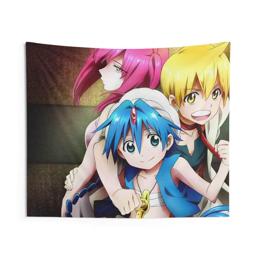Magi: The Labyrinth Of Magic Morgiana, Alibaba Saluja, Aladdin, Japanese Desk Mat Indoor Wall Tapestry