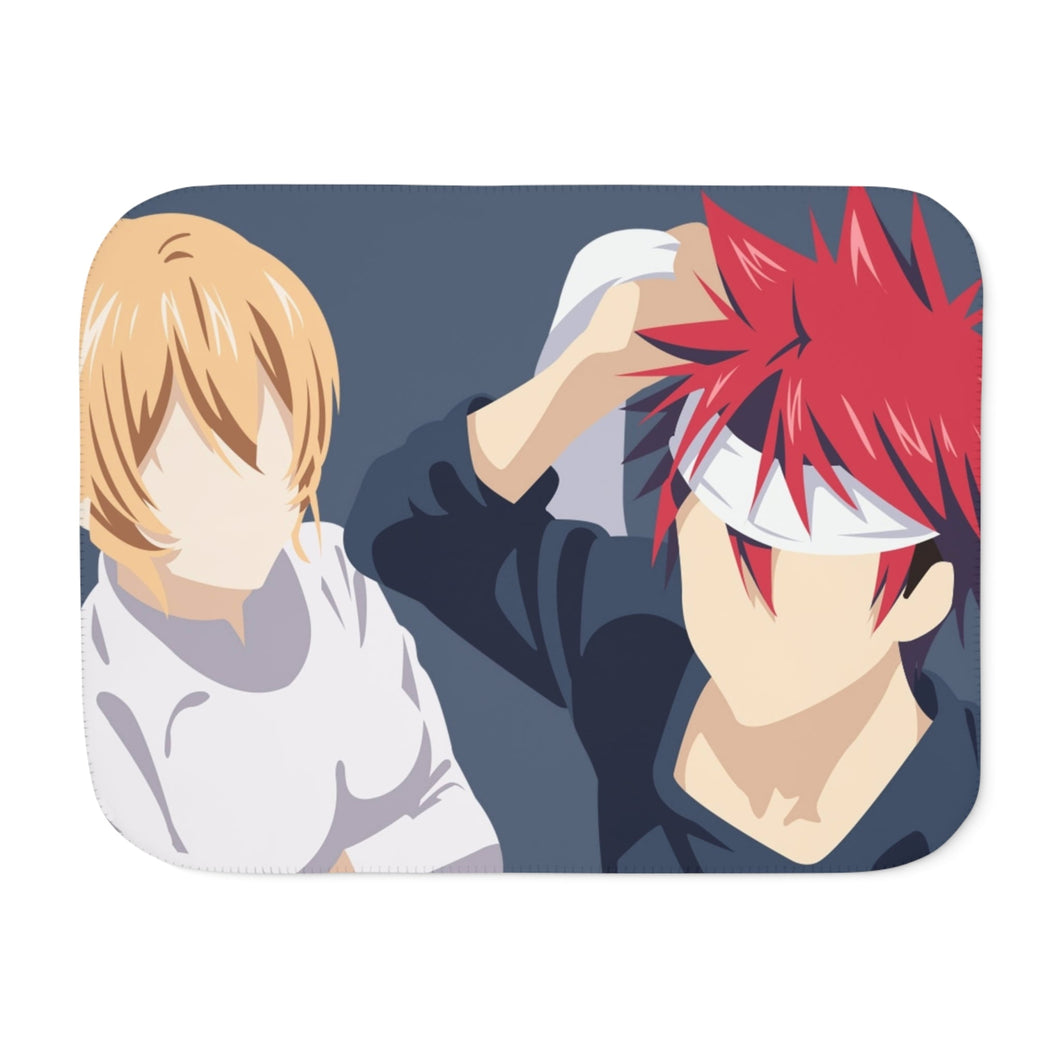 Yukihira Soma and Nakiri Erina from Food Wars : Shokugeki no Somafor Dekstop Sherpa Blanket