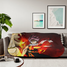 Load image into Gallery viewer, Fairy Tail Natsu Dragneel Sherpa Blanket
