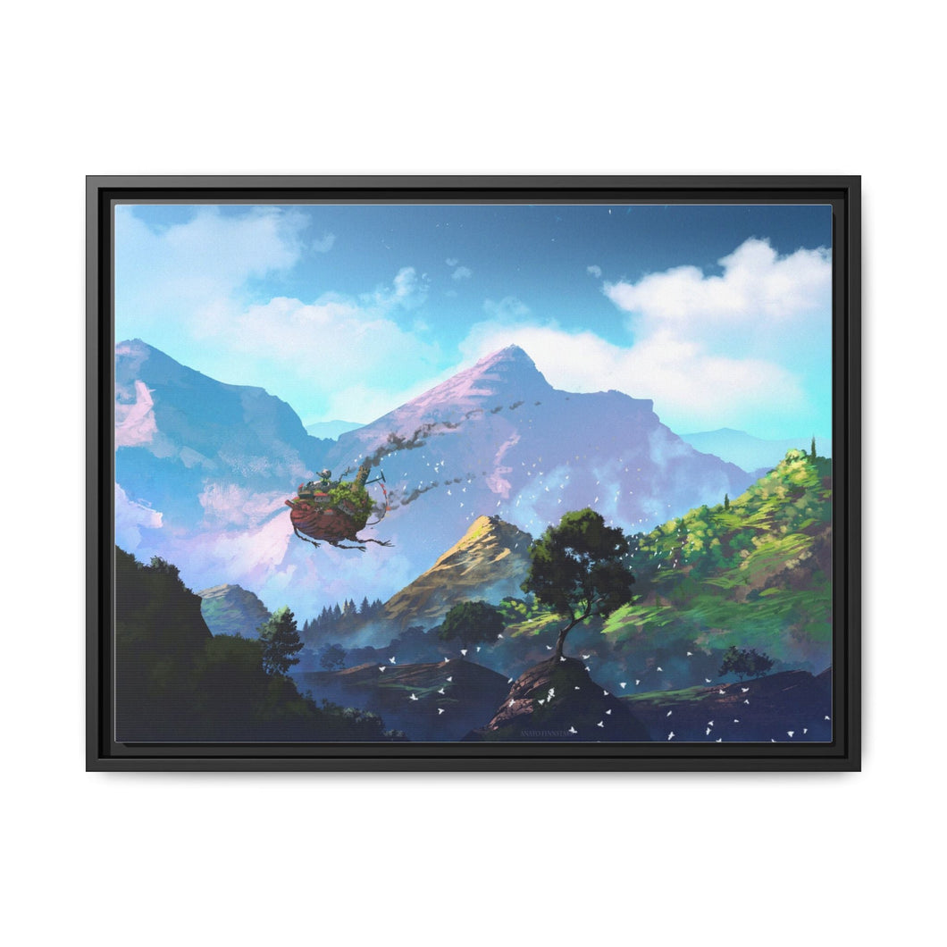 Anime Howl's Moving Castle Canvas Framed Art Print