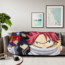 Load image into Gallery viewer, Fairy Tail Natsu Dragneel, Erza Scarlet, Lucy Heartfilia, Happy, Wendy Marvell Sherpa Blanket
