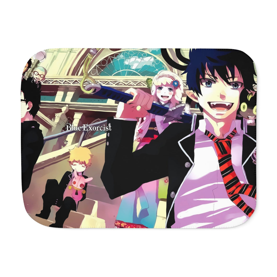 Blue Exorcist Rin Okumura, Yukio Okumura, Kuro, Shiemi Moriyama Sherpa Blanket