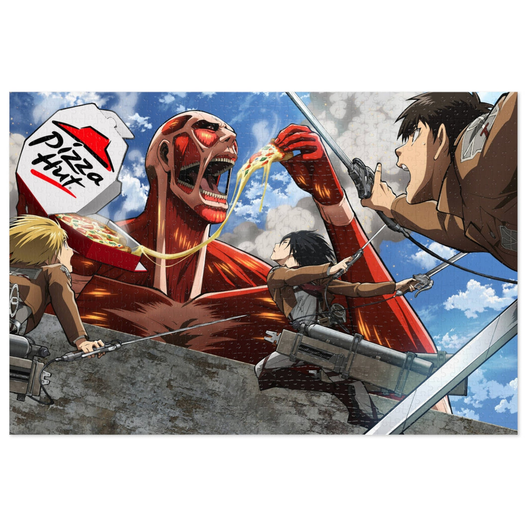 Colossal Titan eating pizza Jigsaw Puzzle
