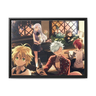 The Seven Deadly Sins Ban, Meliodas, King, Diane, Elizabeth Liones Canvas Framed Art Print