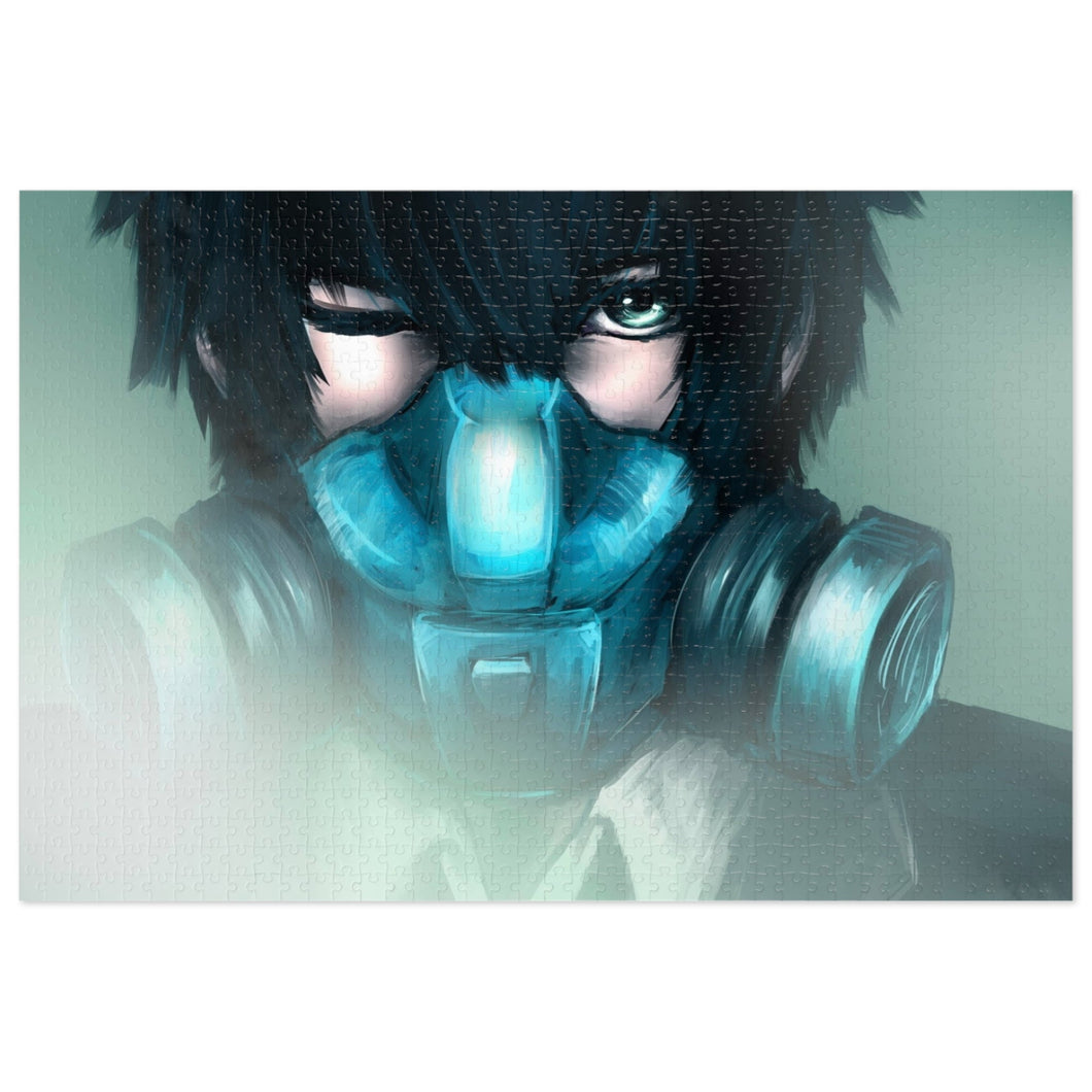 Shinya Kogami wearing Gas Mask Jigsaw Puzzle