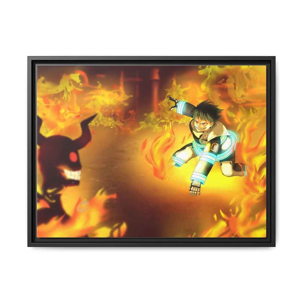 Anime Fire Force Canvas Framed Art Print