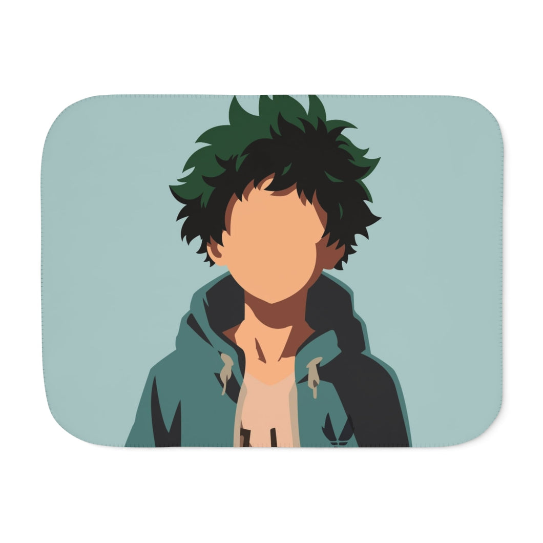 Izuku Midoriya minimalism Sherpa Blanket