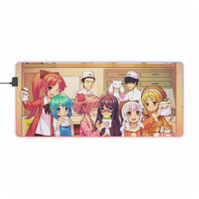 Load image into Gallery viewer, Puella Magi Madoka Magica Homura Akemi, Madoka Kaname, Sayaka Miki, Mami Tomoe, Kyuubey RGB LED Mouse Pad (Desk Mat)
