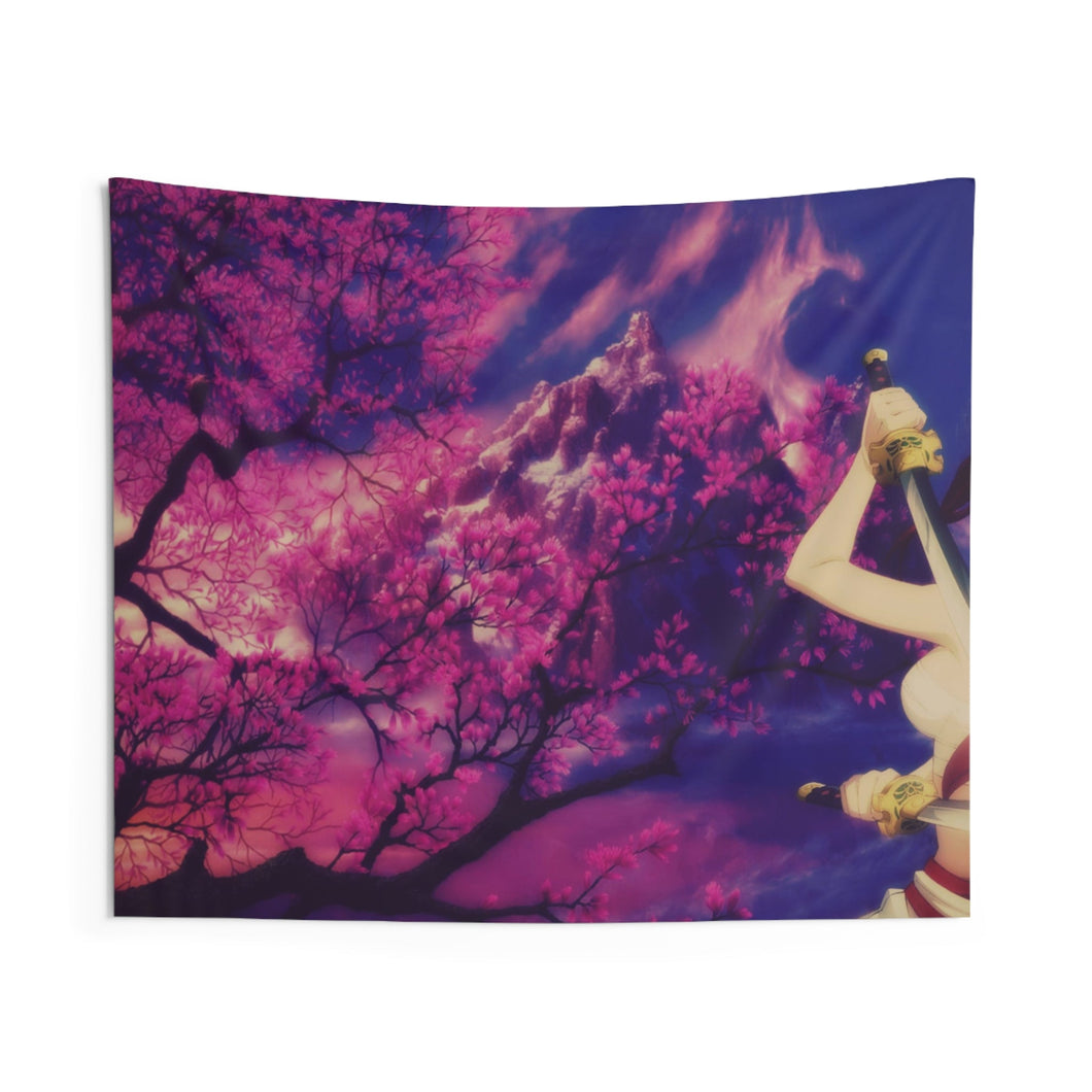 Erza Scarlet - Sakura Fantasy Mountain Indoor Wall Tapestry