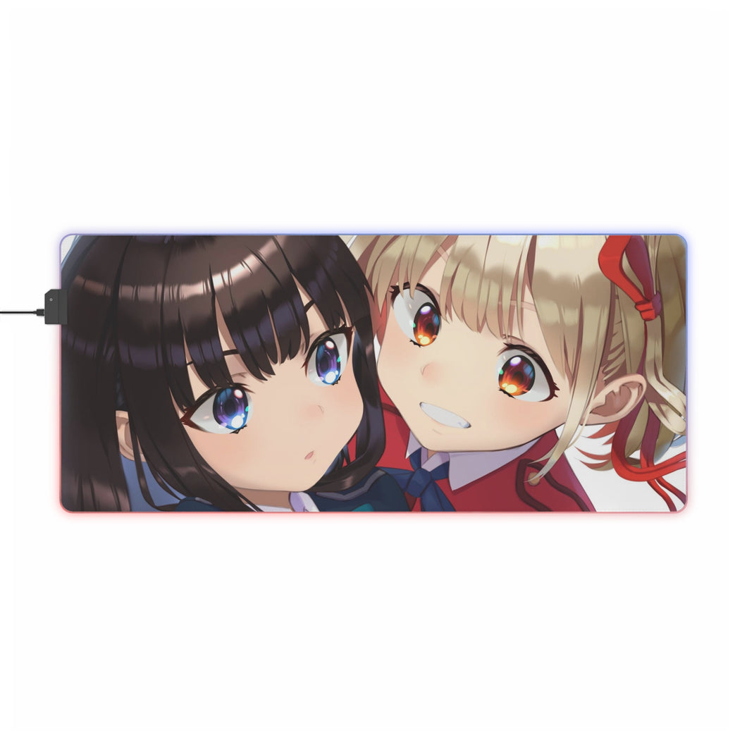 Lycoris Recoil Takina Inoue, Chisato Nishikigi RGB LED Mouse Pad (Desk Mat)