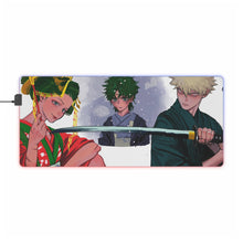 Load image into Gallery viewer, My Hero Academia Izuku Midoriya, Katsuki Bakugou RGB LED Mouse Pad (Desk Mat)
