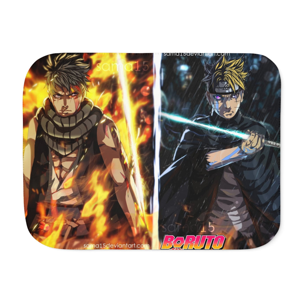 Kawaki and Boruto Sherpa Blanket