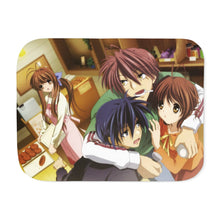 Load image into Gallery viewer, Clannad Tomoya Okazaki, Nagisa Furukawa, Akio Furukawa, Sanae Furukawa Sherpa Blanket
