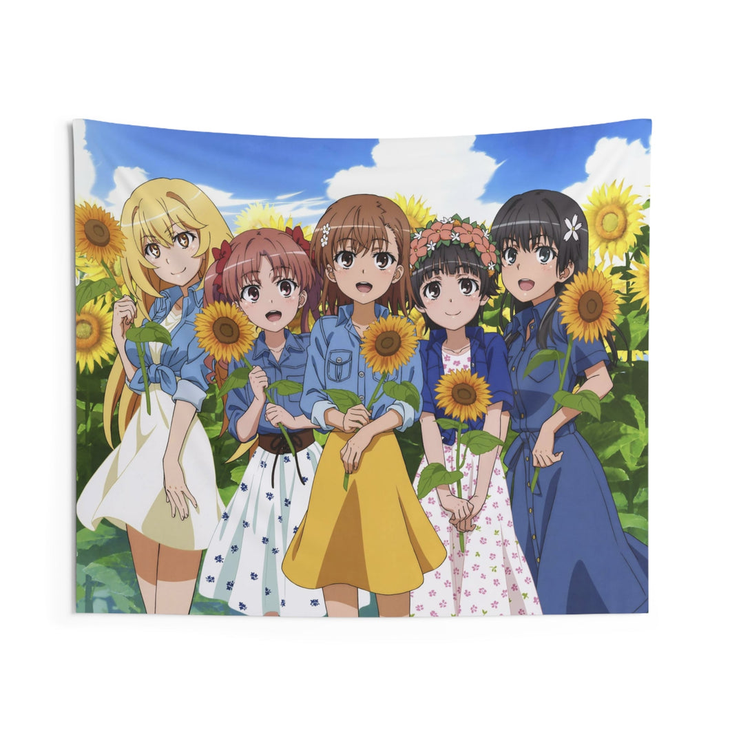 A Certain Scientific Railgun Mikoto Misaka, Kuroko Shirai, Ruiko Saten Indoor Wall Tapestry