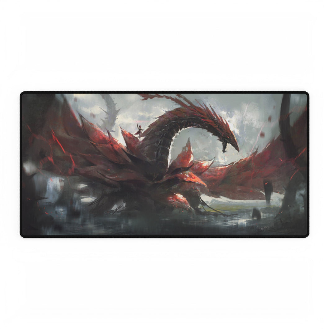 Black Rose Dragon Mouse Pad (Desk Mat)