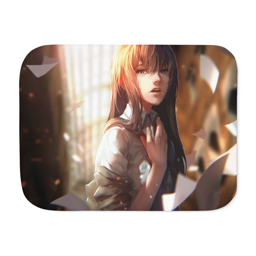 Makise Kurisu Sherpa Blanket