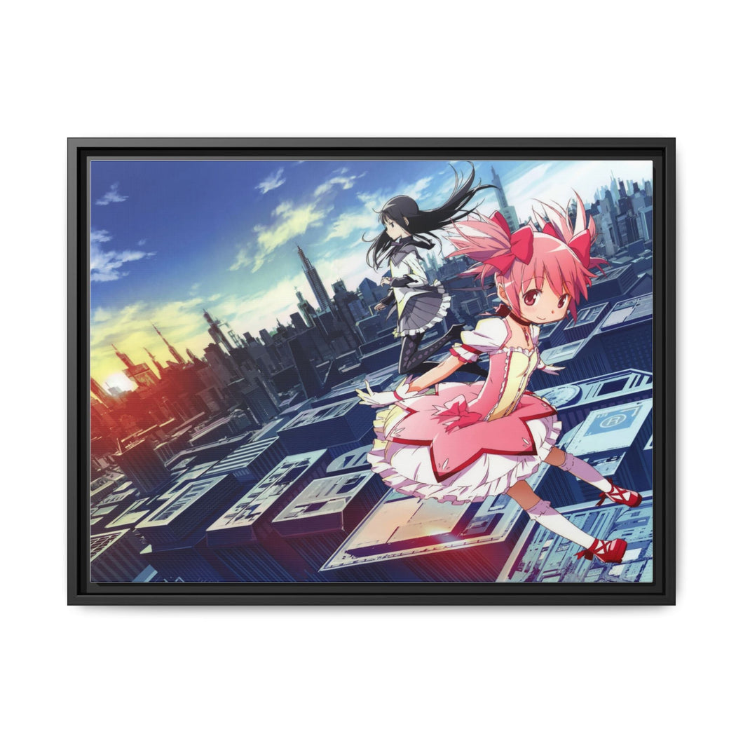 Puella Magi Madoka Magica Homura Akemi, Madoka Kaname Canvas Framed Art Print