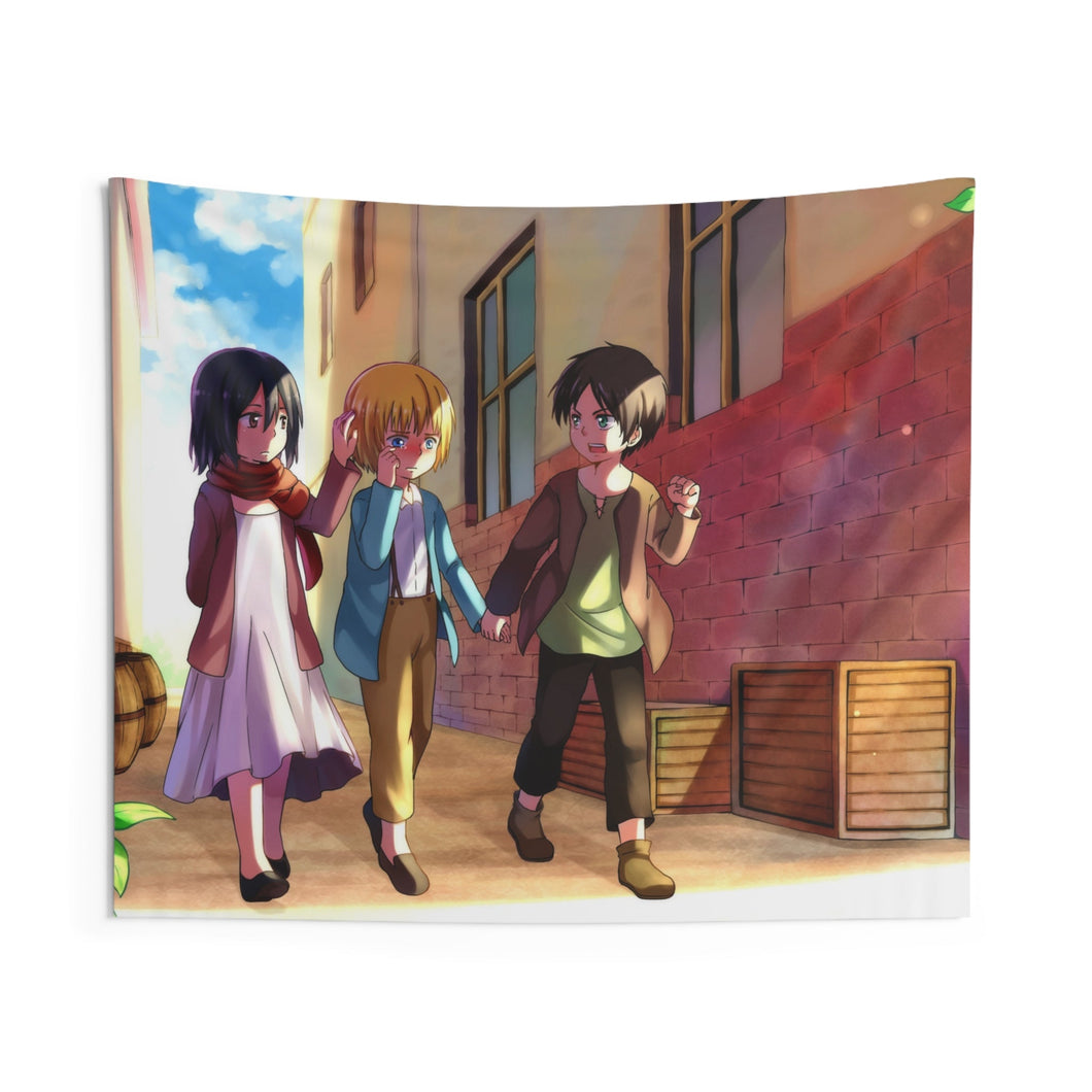Eren,Mikasa and Armin Indoor Wall Tapestry