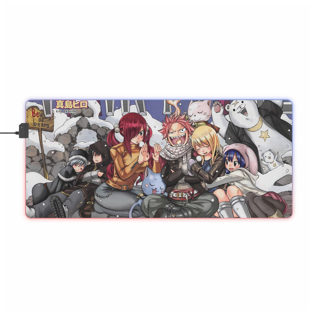 Fairy Tail Natsu Dragneel, Erza Scarlet, Gray Fullbuster, Lucy Heartfilia, Happy RGB LED Mouse Pad (Desk Mat)