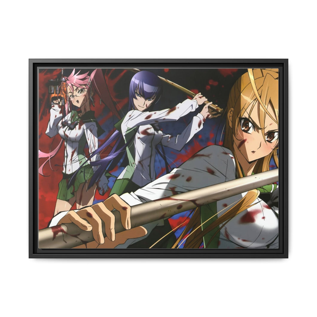 Rei,Saeko and Saya Canvas Framed Art Print