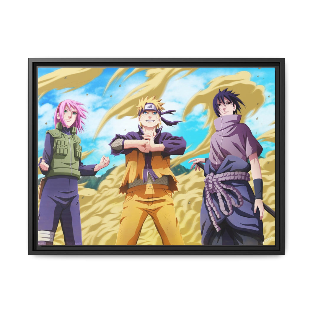 Sakura,Naruto and Sasuke (Day version) Canvas Framed Art Print