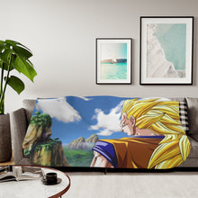 Load image into Gallery viewer, SS3 Goku Sherpa Blanket
