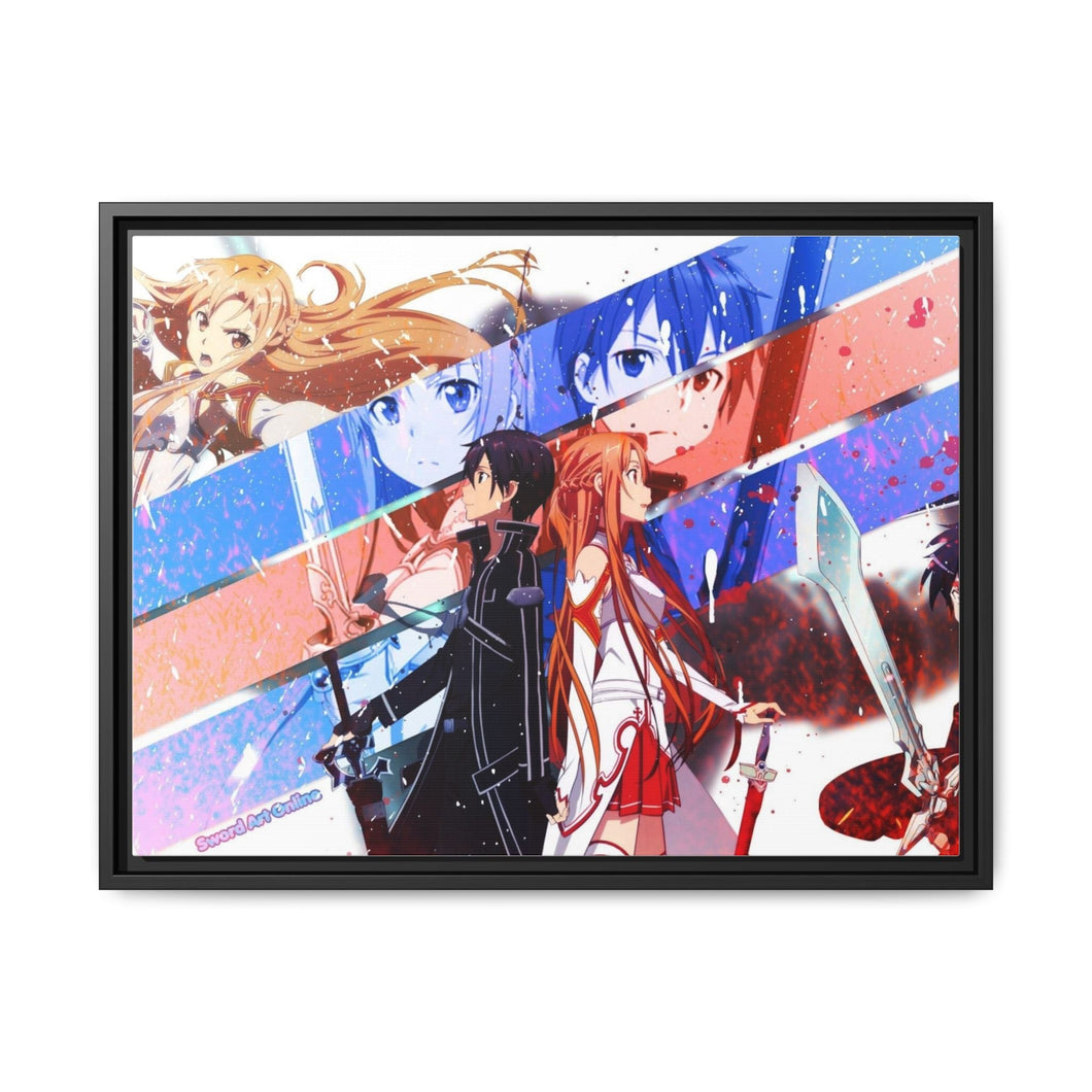 Kirito and Asuna Canvas Framed Art Print