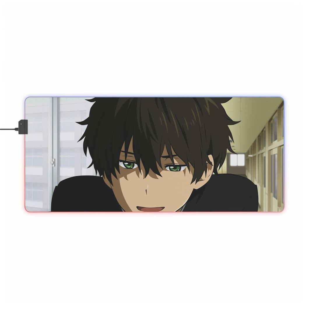 Hōtarō Oreki Hard Smile RGB LED Mouse Pad (Desk Mat)