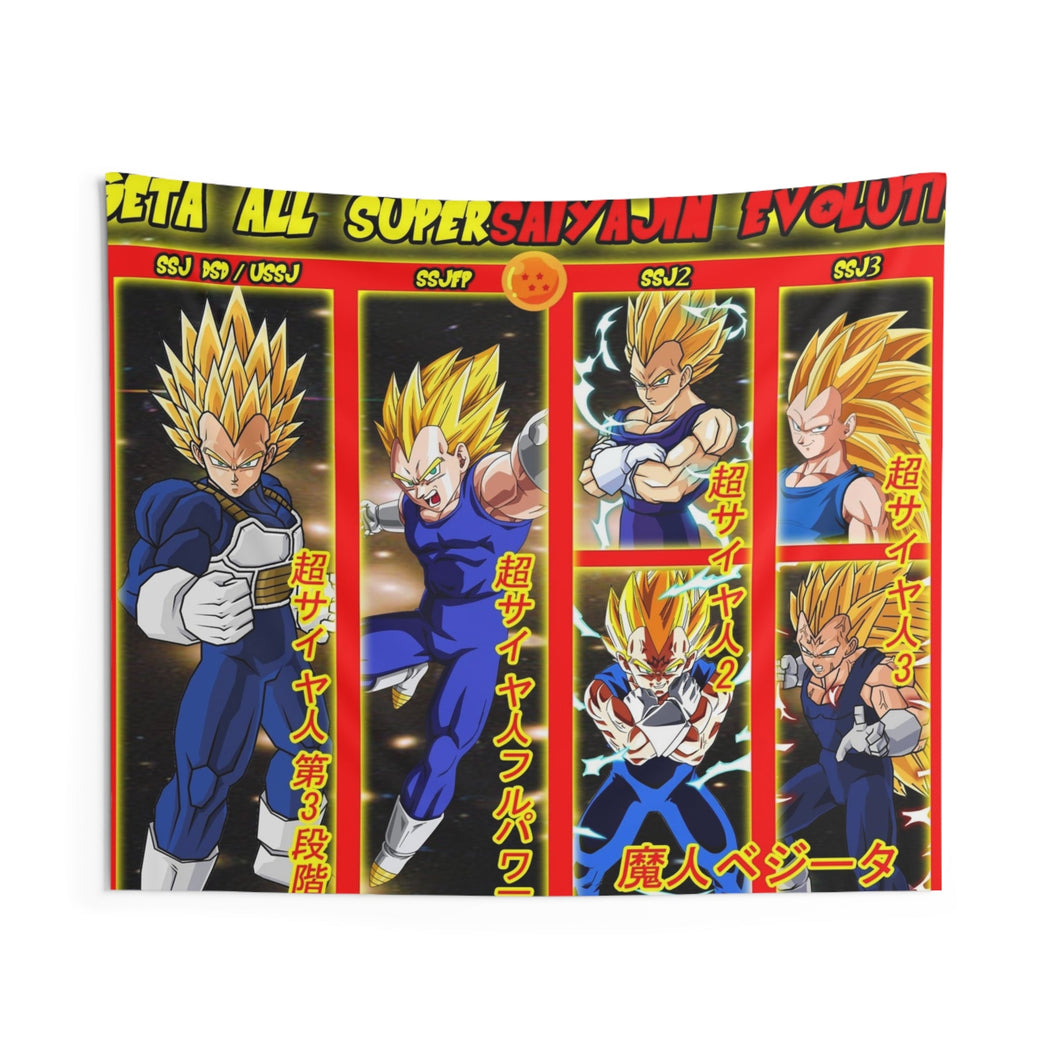 Vegeta Supersaiyajin Evolutions Indoor Wall Tapestry