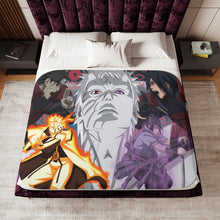 Load image into Gallery viewer, Naruto,Sasuke,Obito,Madara and Hashirama Sherpa Blanket
