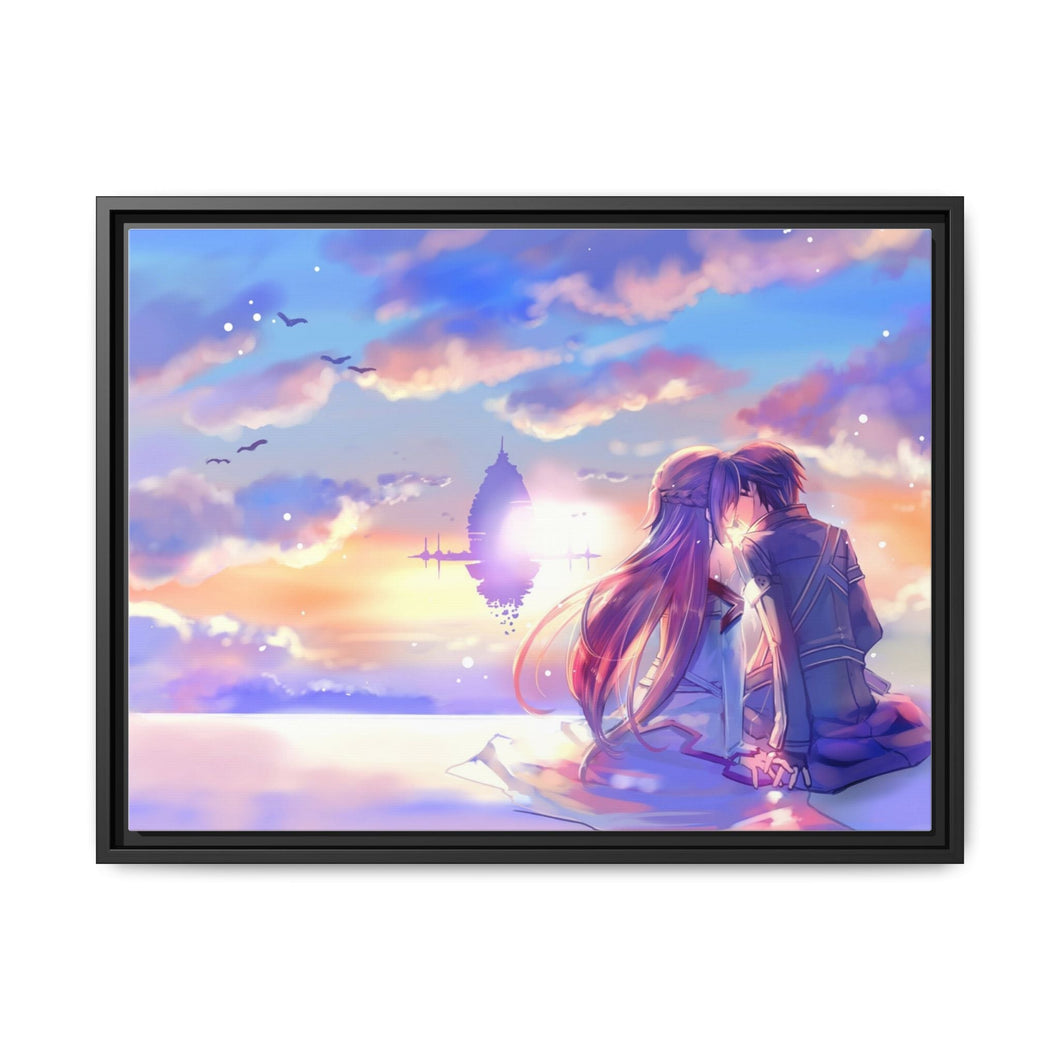 Kirito & Asuna Canvas Framed Art Print