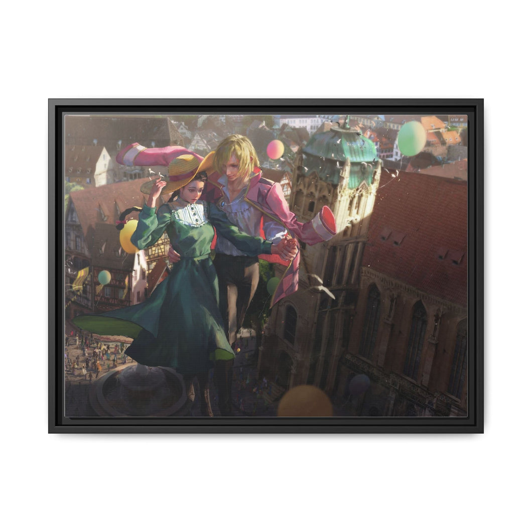 Anime Howl's Moving Castle Canvas Framed Art Print