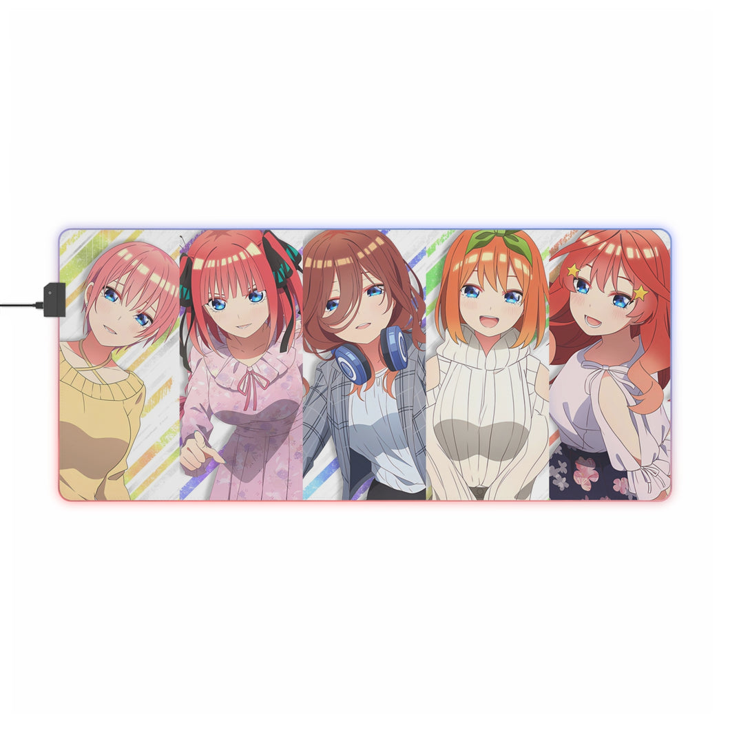 The Quintessential Quintuplets RGB LED Mouse Pad (Desk Mat)
