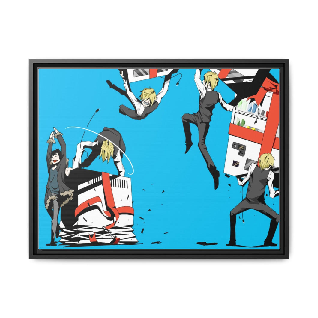 Durarara!! Izaya Orihara, Shizuo Heiwajima Canvas Framed Art Print