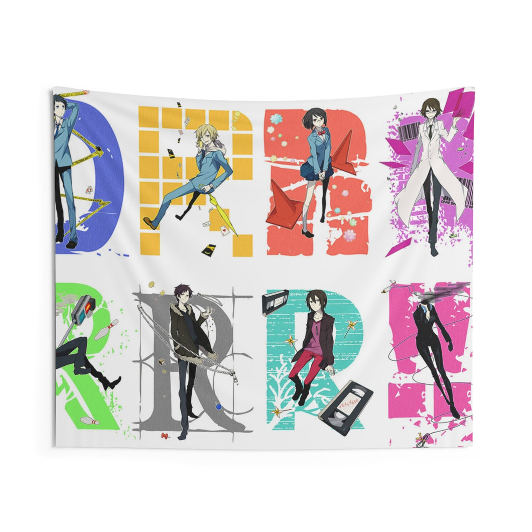 Durarara!! Izaya Orihara, Shizuo Heiwajima, Celty Sturluson, Masaomi Kida, Anri Sonohara Indoor Wall Tapestry