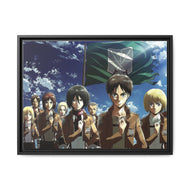 Eren yeager With Team Canvas Framed Art Print