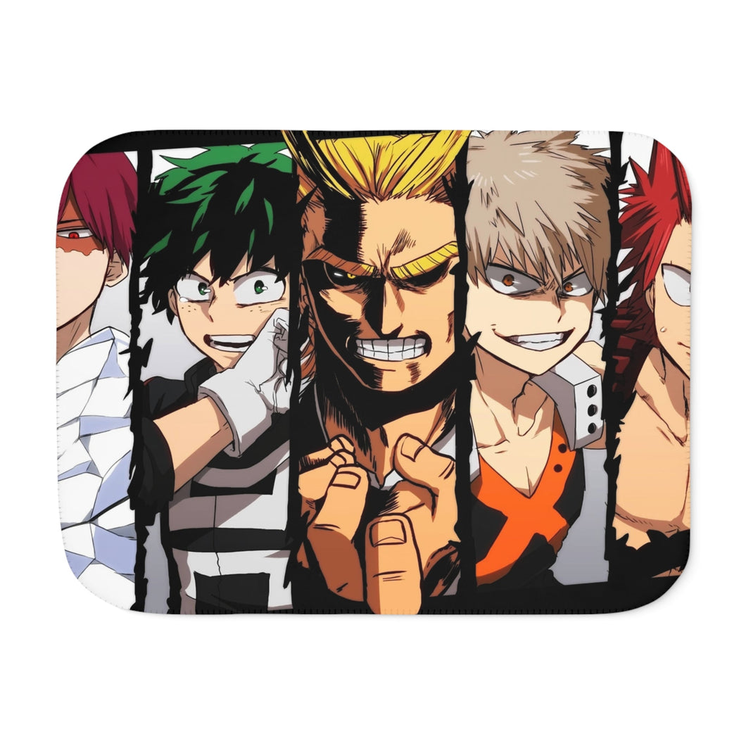 My Hero Academia Izuku Midoriya, Katsuki Bakugou, All Might Sherpa Blanket