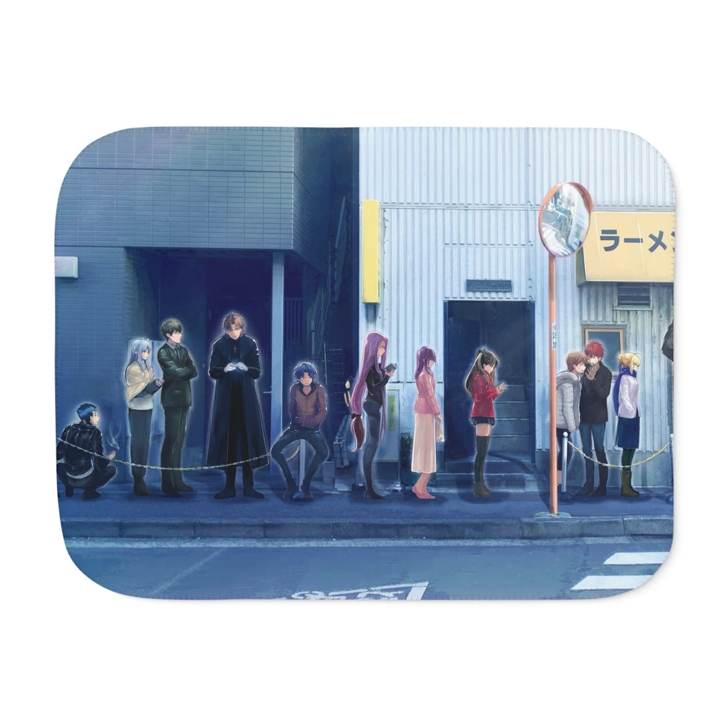 Rin Tohsaka, Gilgamesh, Rider, Shirou Emiya, Sakura Matou, Kirei Kotomine, Saber and Taiga Fujimura Sherpa Blanket