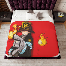 Load image into Gallery viewer, Fire Force Shinra Kusakabe Sherpa Blanket
