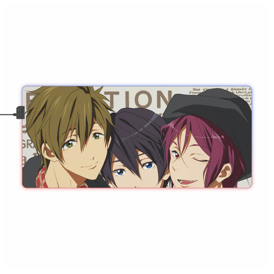Free! Rin Matsuoka, Makoto Tachibana, Haruka Nanase RGB LED Mouse Pad (Desk Mat)